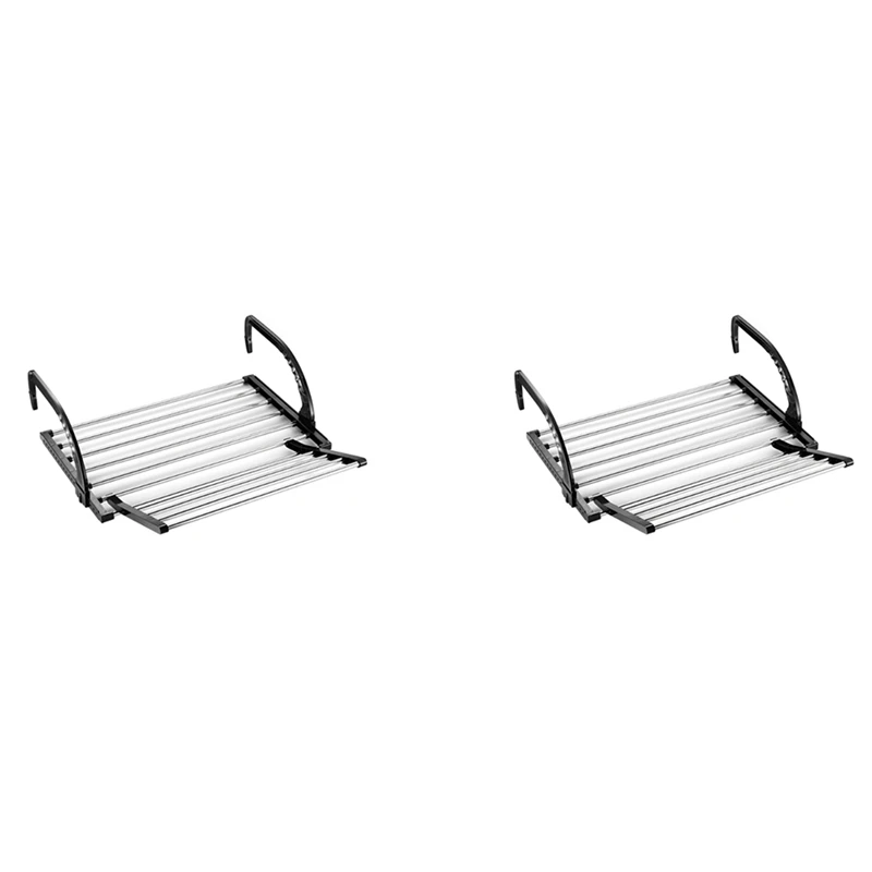 

2X Radiator Clothes Airers Balcony Cloth Drying Rack Compact Clothing Drying Rack Stainless Steel