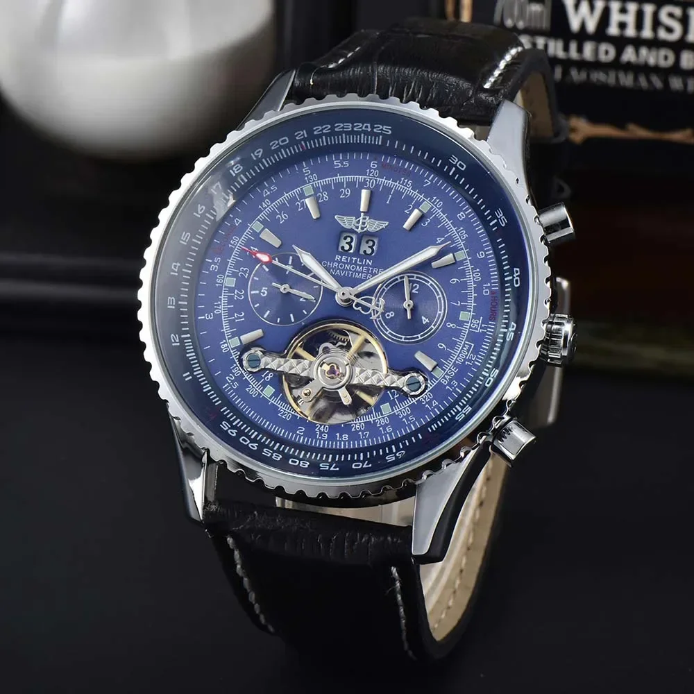 

2023 AAA Breitling Watches For Mens Luxury Multifunction Full Steel Automatic Mechanical Tourbillon watch High Qulaity AAA Clock