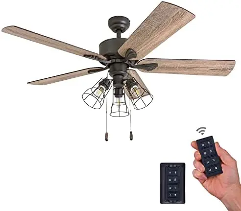 

Aspen Pines Farmhouse Ceiling Fan, 52", Barnwood/Tumbleweed, Aged Bronze