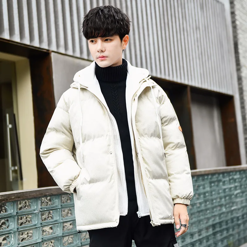

2022 Men's Thicken Winter Coat Fashion Streetwear Male Parkas Jacket PU Fabric Windproof Warm Outdoor Clothing Trendy Jacket