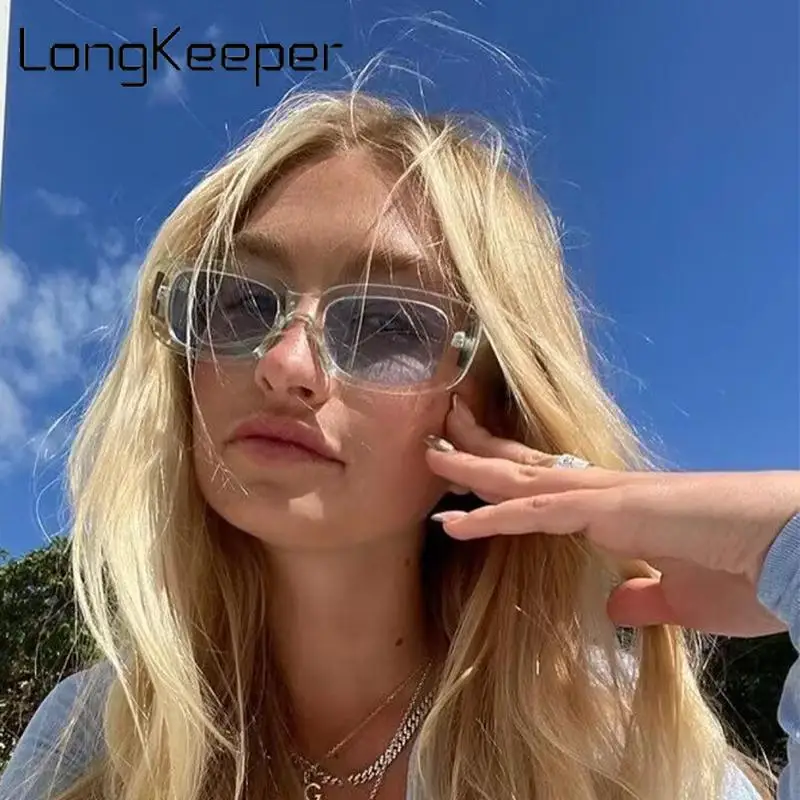 

Long Keeper Luxury Rectangle Women's Sunglasses Square Sun Glasses Male Female Uv400 Eyewear Transparent Retro Black Oculos