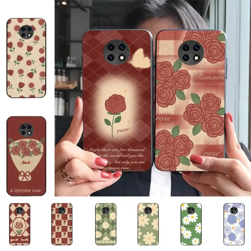 

Vintage Flower Daisy Rose Phone Case for Samsung S20 lite S21 S10 S9 plus for Redmi Note8 9pro for Huawei Y6 cover