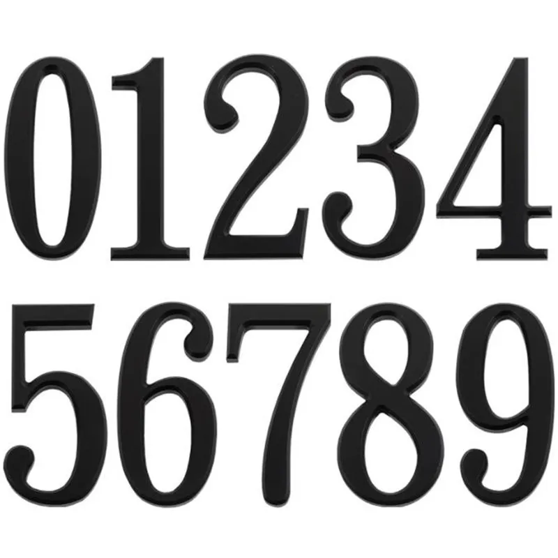 

Doorplate sign 60MM Black 3D Acrylic DIY Door Office Warehouse Garden Postbox Restaurant Garage Home decoration House number