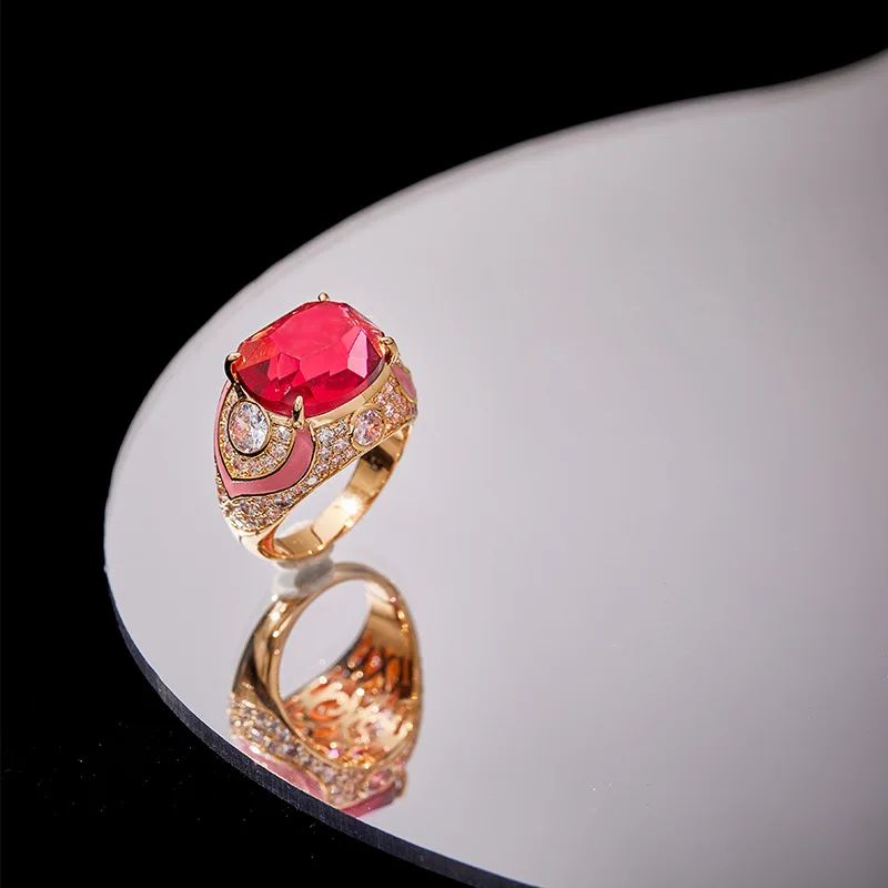 Высококачественное кольцо с имитацией красного сокровища Zhao Lusi женское