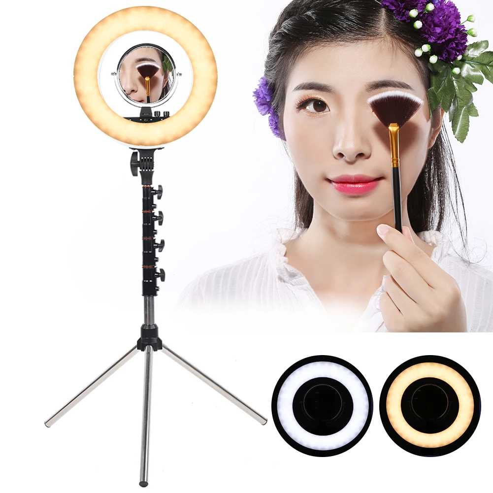 

18in 2x Magnification LED Dimmable Live Streaming Ring Light Photography Selfie Cosmetic Fill Light Lighting Tripod Holder