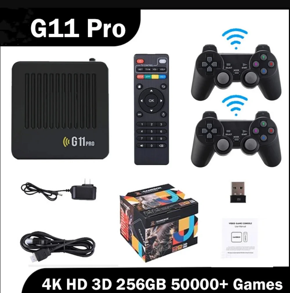 Игровая Консоль G11 Pro 4K HD 256 ГБ Встроенная С Беспроводным Контроллером Emuelec4.3 S905X2
