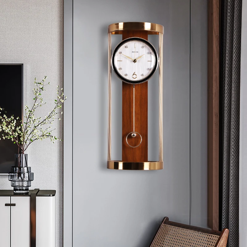 

Large Wall Clock Modern Design Vintage Wood Metal Silent Watches Luxury Pendulum Clocks Wall Home Decor Living Room Decoration