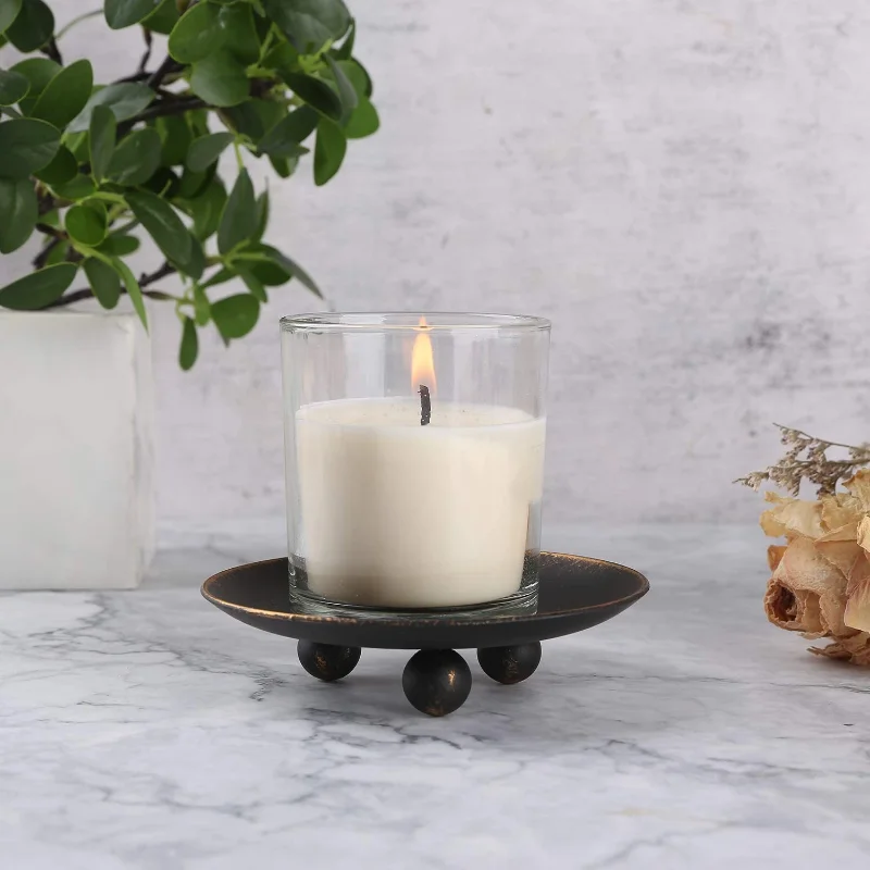 Decorative Iron Pillar Candle Plate Pedestal Candle Stand For Wax Candles Wedding & Birthdays Party