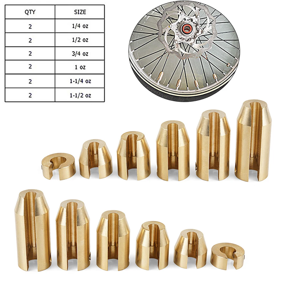 

12pcs Universal Motorcycle Re-usable Brass Wheel Spoke Balance Weights Refill Kit for KTM BMW Honda Yamaha Kawasaki Suzuki