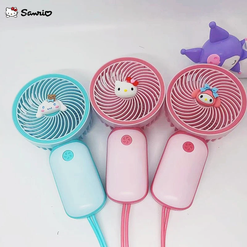 

Sanrio Handheld USB Creative Mini Fan Kawaii Hello Kitty Cartoon Children Summer Fan Student Dormitory Portable Fan Gift