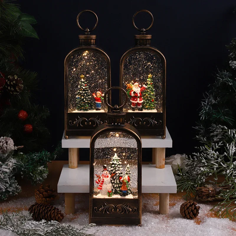 Рождественские украшения ветровая лампа винтажный ночник старик снеговик