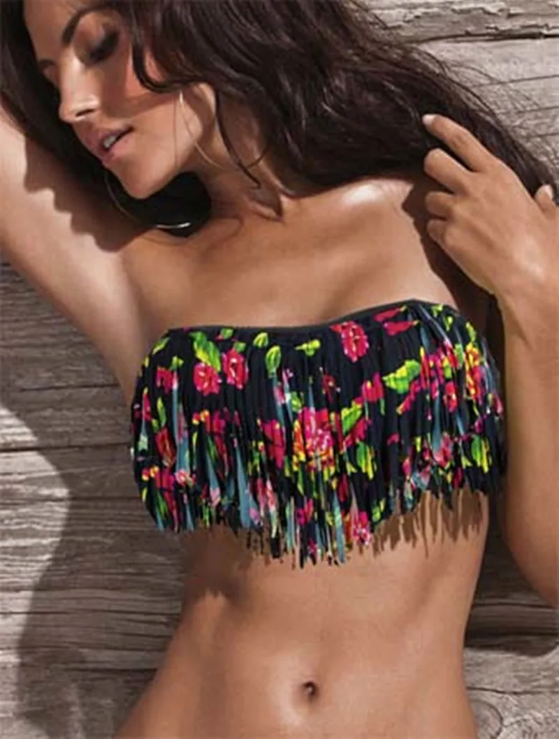 Женский винтажный дизайнерский купальник Сексуальный Топ без бретелек