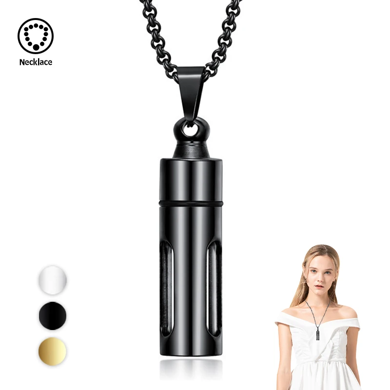 

Memorial Pet Urn Necklace Pendant Cats Dogs Titanium Steel Ashes Necklace Pet Cremated Deposit Hair Passed Away Souvenirs