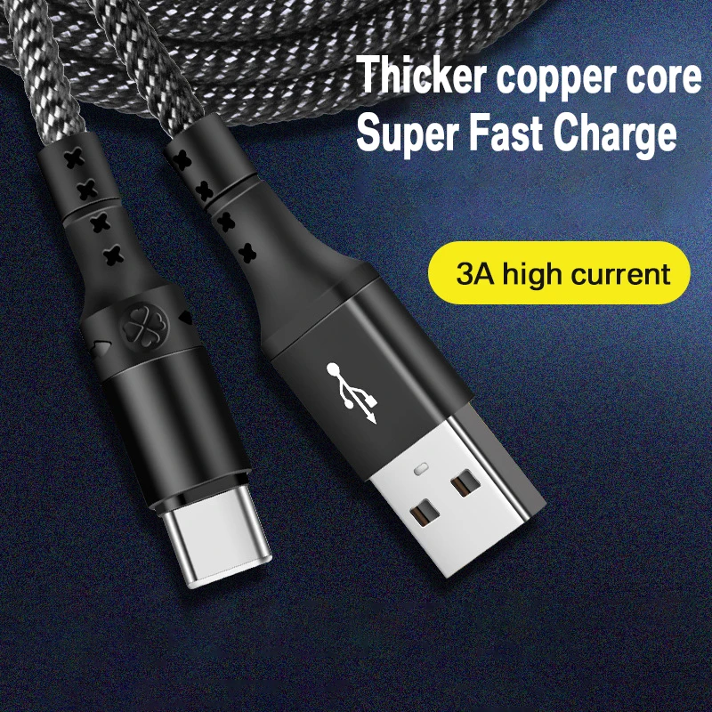 

3A Micro USB Type C Cable Android Mobile Phone Charger Fast Charging Microusb Data Cord Charge For iPhone Xiaomi Samsung Huawei
