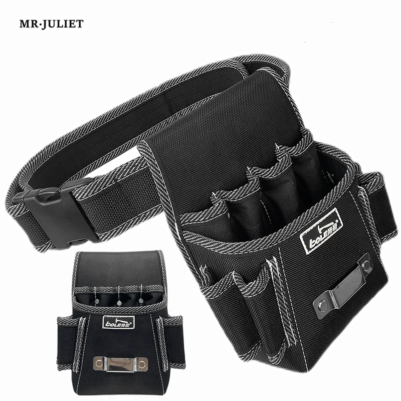 

MR·JULIET Multifunctional Electrician Pocket Canvas Portable Bottom Thickened Wear-resistant Waist Hanging Storage Tool Bag
