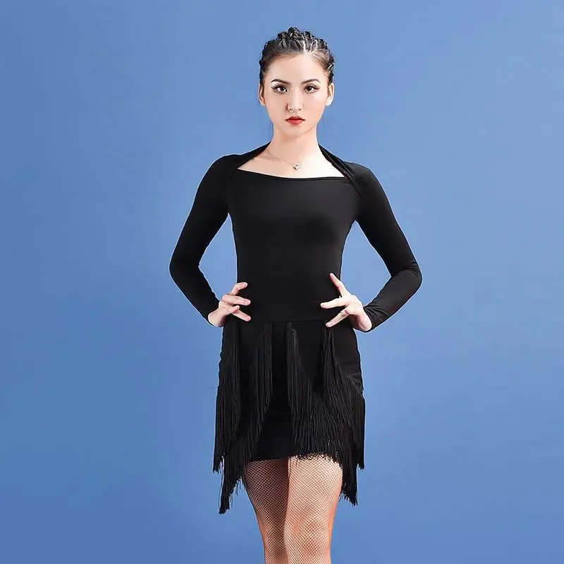 Женская юбка для латиноамериканских танцев с кисточками танцевальных