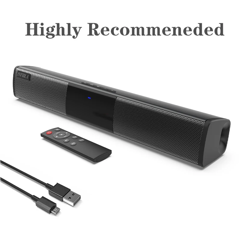 

Portable Mini Soundbar Projector Computer TV Speakers Wireless Bluetooth Stereo With Tf Fm Radio Remote Control Free shopping