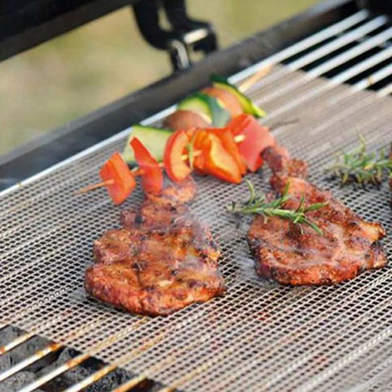 Антипригарный коврик для гриля и барбекю из стекловолокна сетчатая сетка
