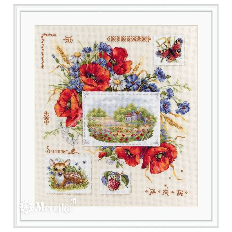 Набор для вышивки крестом Amishop весна лето осень зима пробоотборник четыре сезона