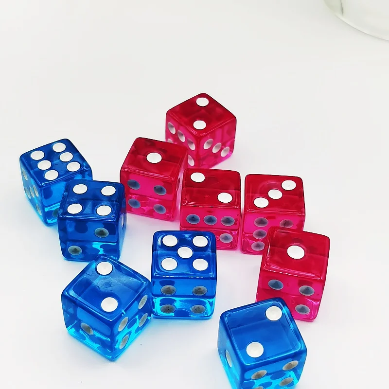 10 шт. двойные цветные квадратные кости 6-сторонний набор кубиков D6 6 граней 16 мм