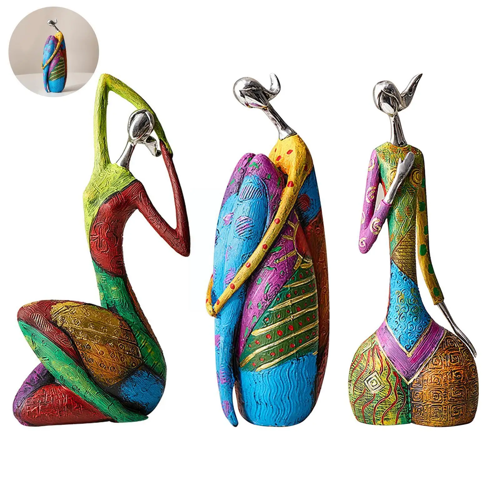 

Resin Exotic Abstract Art Woman Figurine Decoration For Home Living Room Tv Cabinet Desktop Decoration J5a1