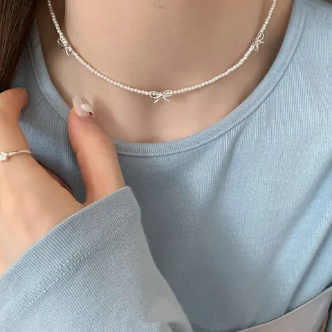 LATS жемчужное ожерелье с бантом