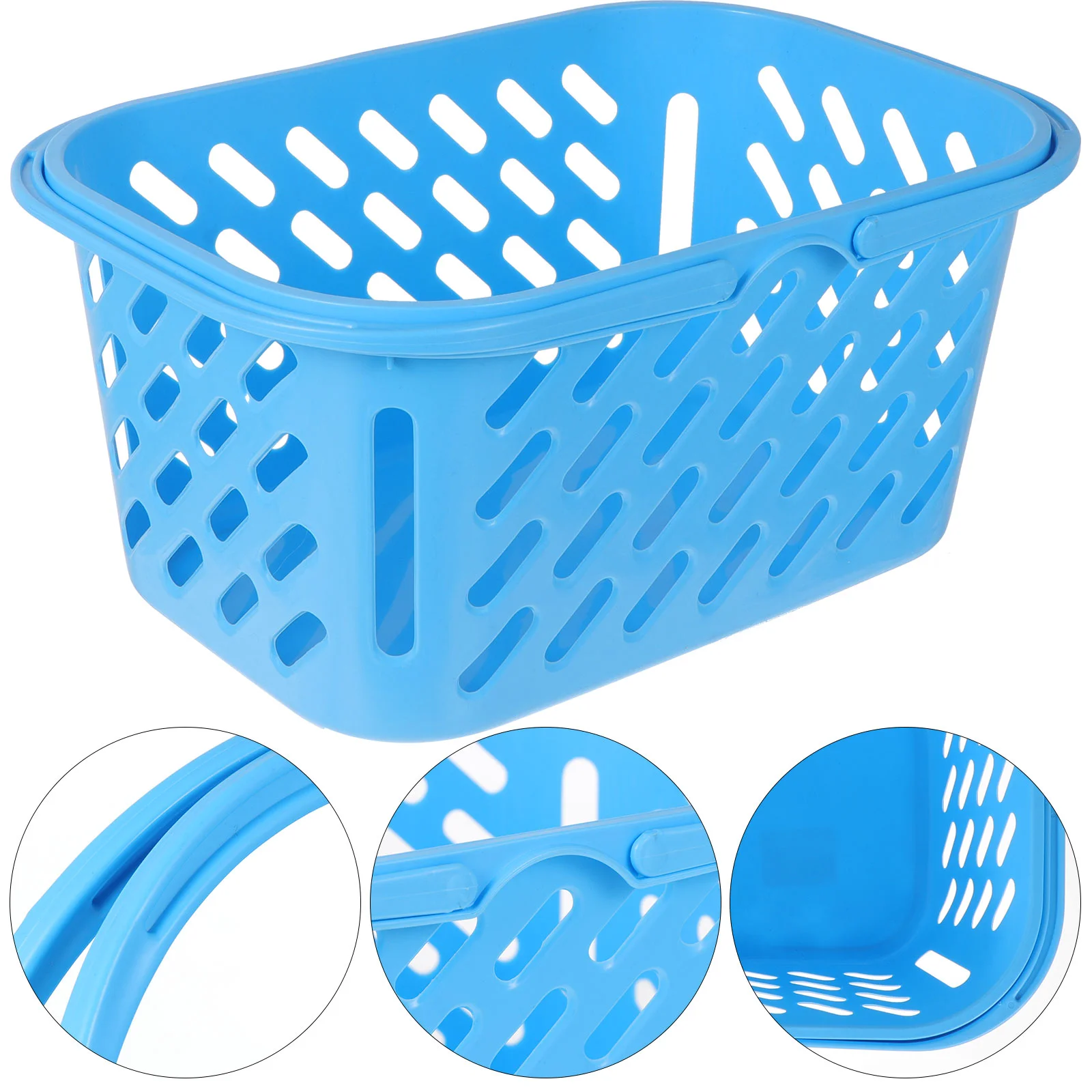 

Basket Shopping Handles Baskets Grocery Plastic Storage Cart Kids Organizing Vegetable Mall Double Sundries Bathroom Retail Mini