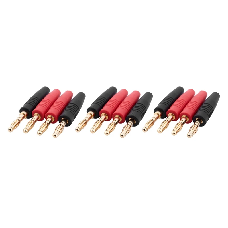 

12Pcs 4Mm B7 24K Gold Plated Musical Speaker Cable Wire Pin Banana Plug Connector