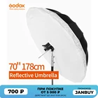 Godox студийный фотографический Зонт 70 дюймов 178 см черный серебристый отражающий зонт + большой диффузор для студийной съемки