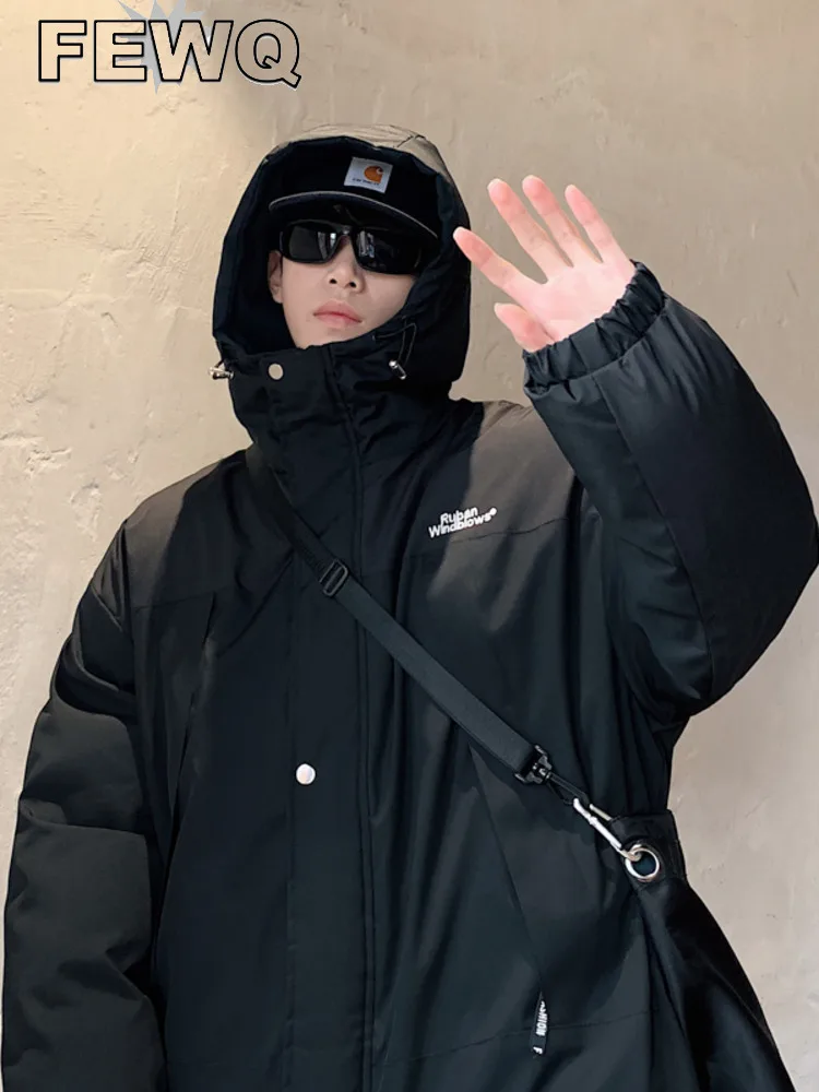 

Куртка FEWQ 24B127 мужская с хлопковой подкладкой, модное повседневное теплое пальто с капюшоном в стиле сафари, контрастных цветов, зима 2022