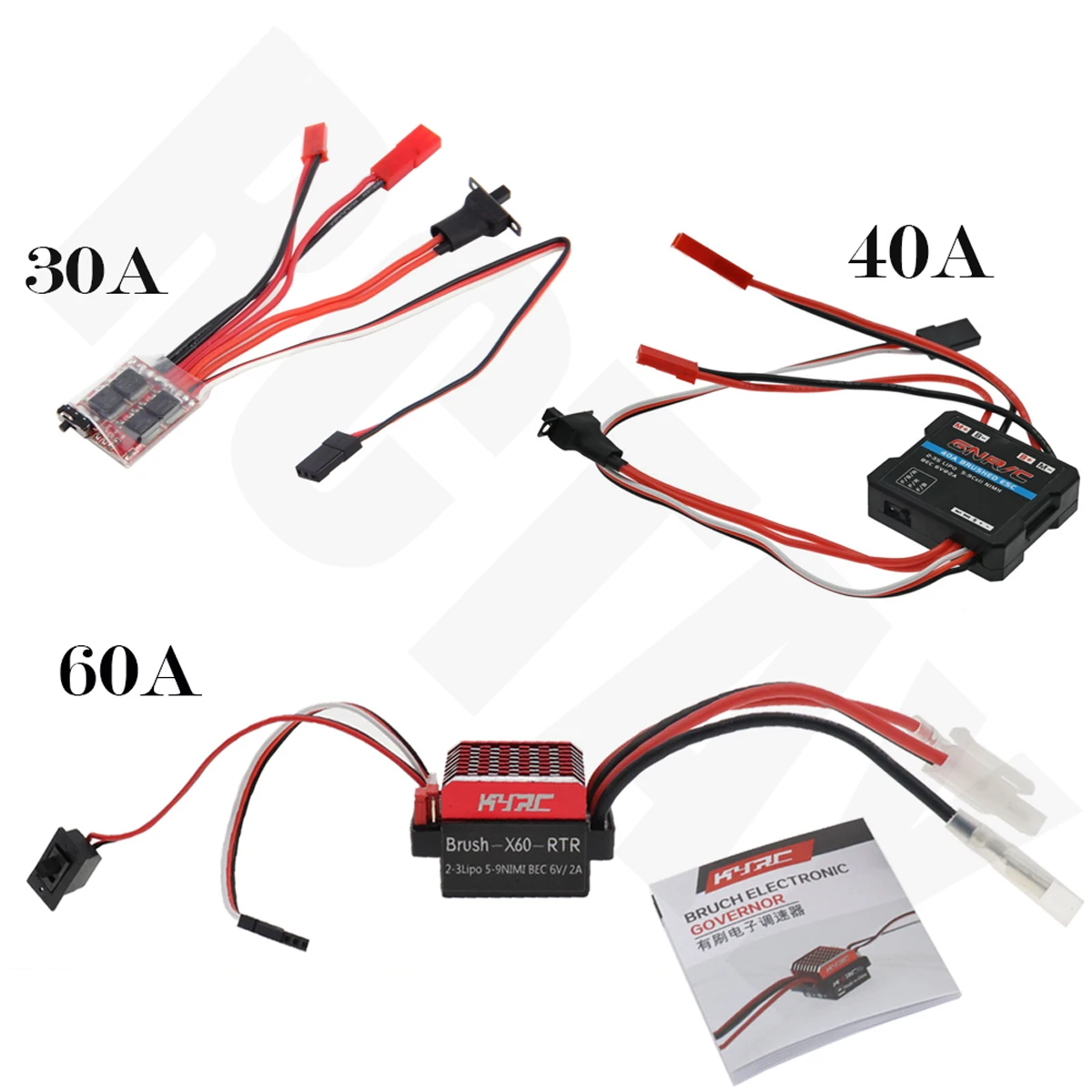 Электронный регулятор скорости, 2 кГц щеточный тормоз 30 А 40 А A60, щеточный ESC для WPL C24 C34 MN D90 MN99S MN86S, детали для РУ автомобилей