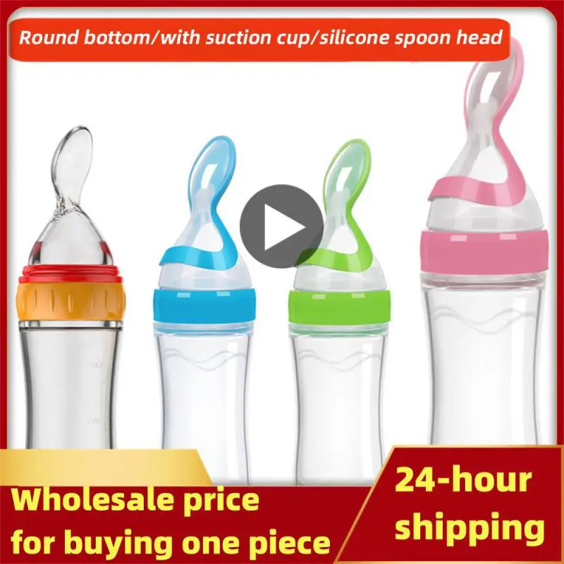 

Baby Silicone Squeezing Feeding Bottle Newborn Baby Training Spoon Infant Cereal Food Supplement Feeder Bbay Safe Tableware