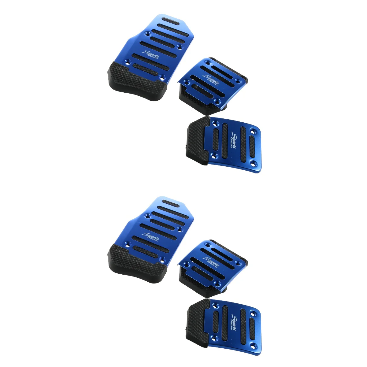 

6 pcs General Manual Aluminum Manual Transmission Non-Slip Car Pedal Cover Set Foot Pedals Brake Pads Kit in Color Box (Blue)