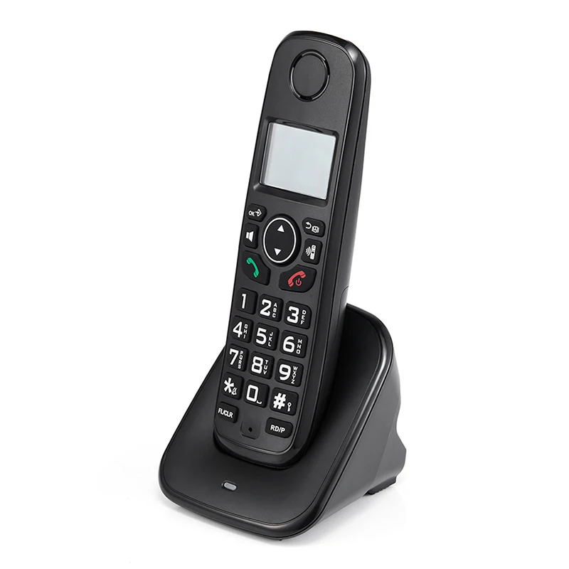 handheld cordless phone system for small business office home cordless desk telephone with caller id low radiation black free global shipping