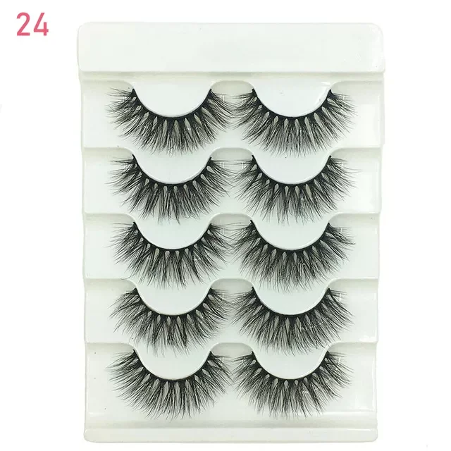 

NEW 3D Faux Mink Hair Lashes Natural Wispy Long Cross Handmade Multilayer Reusable False Eyelashes Extension Eye Makeup Tools