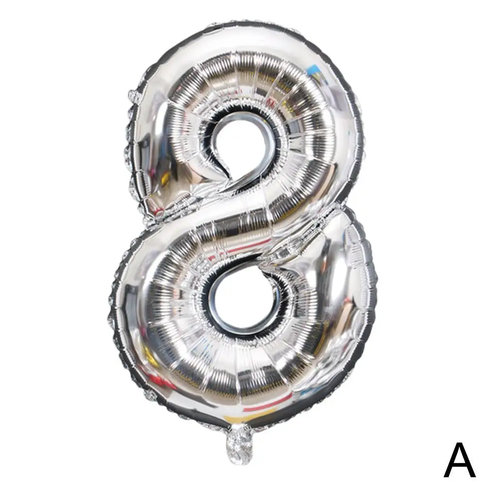 Большой Цифровой Воздушный Шар из алюминиевой пленки 32 дюйма золотой серебряный