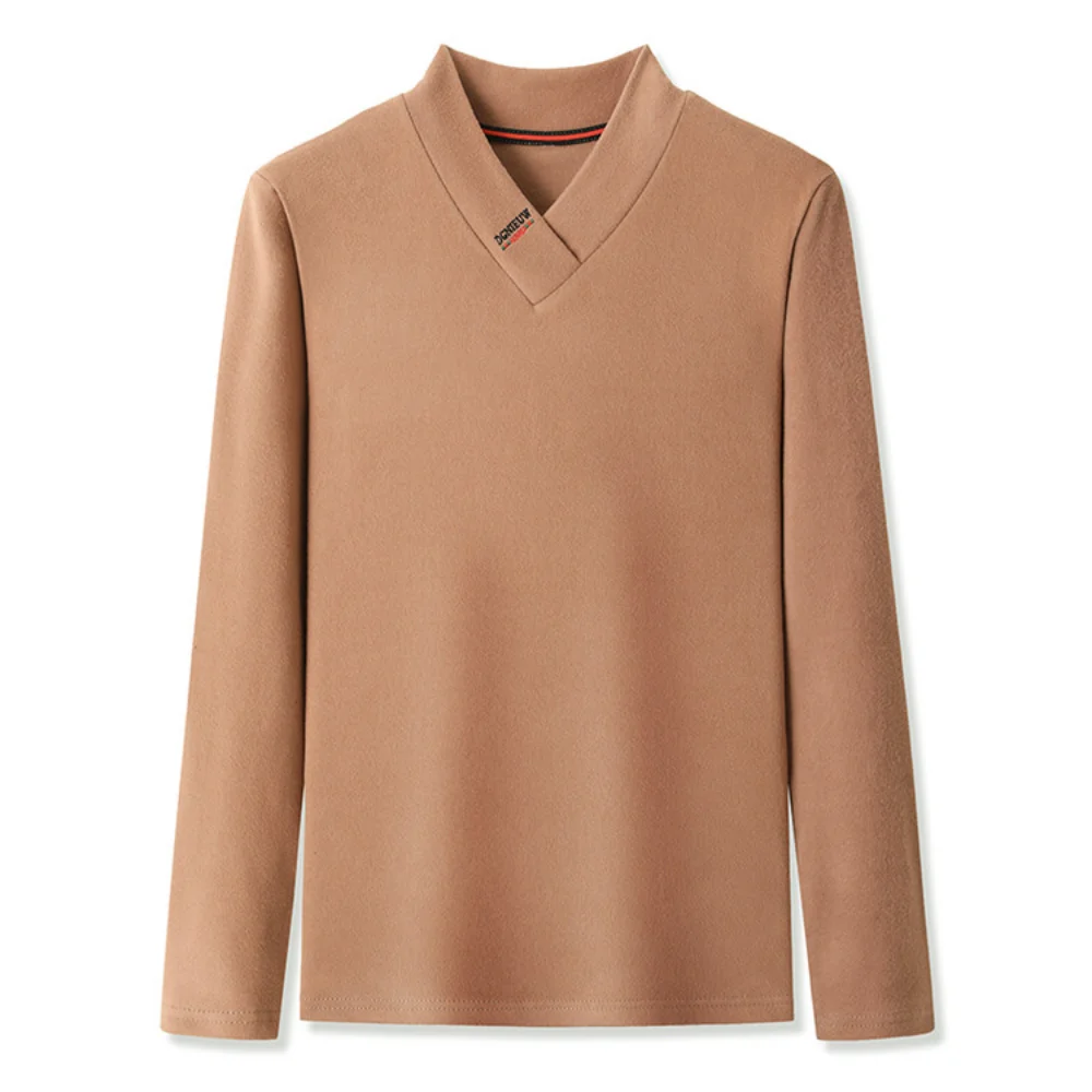 

Рубашка-поло мужская Трикотажная с длинным рукавом и V-образным вырезом