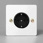 Настенный выключатель из нержавеющей стали, с евророзеткой