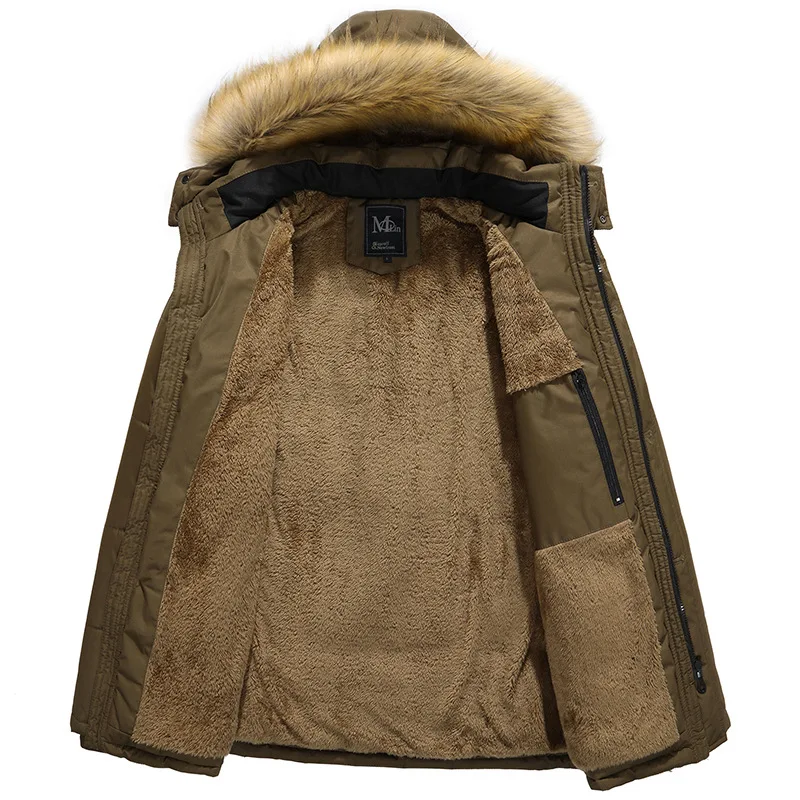 Winter Men's Cotton Parkas Large Size Jackets Raccoon Fur Collar Hooded Casual Plus Down Thickened Multi-color Fashion Warm