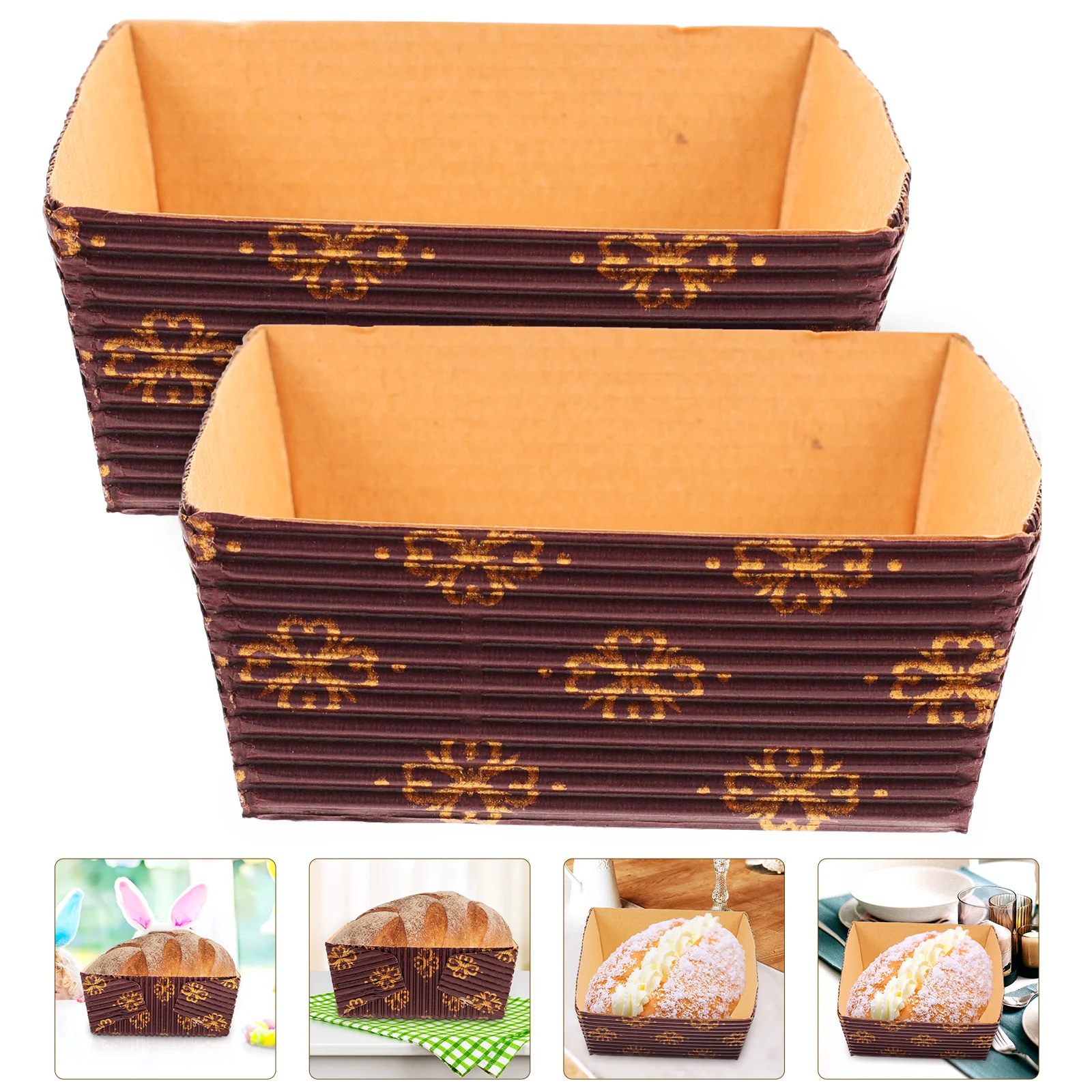 

25 Pcs Cake Paper Tray Yule Wrapping Paper Cake Cup Para Regalo De Corrugated Cake Tray Disposable Loaf Pans