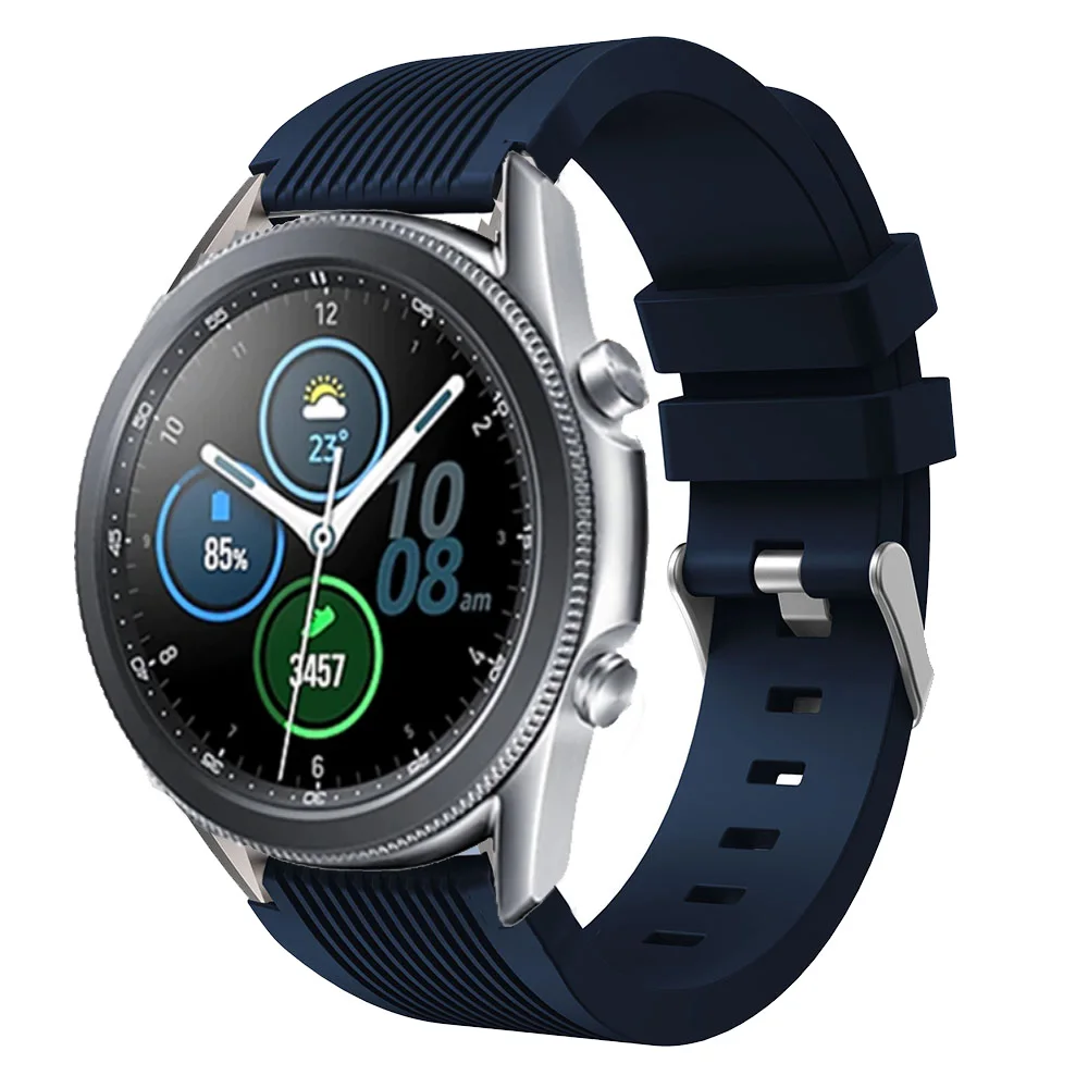 Купи Ремешок силиконовый для Samsung Galaxy Watch 3 45 мм 41 мм, браслет для Samsung Gear S2 Classic / S3 Frontier, 20 мм 22 мм за 1,765 рублей в магазине AliExpress