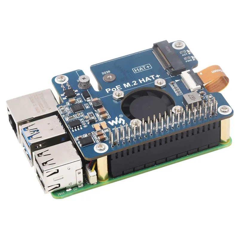 Фото Плата расширения питания Raspberry Pi 5 ETH Ethernet PoE с разъемом PCIe для M.2 NVMe SSD №5