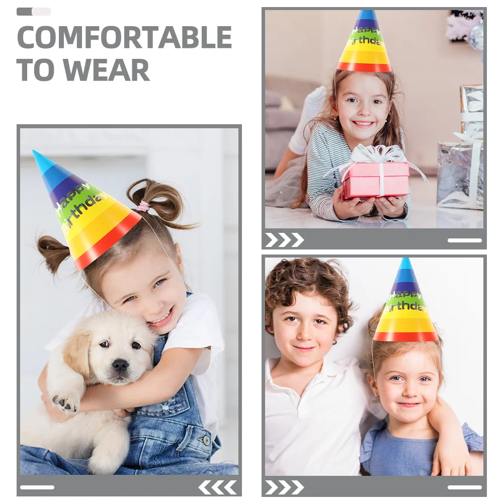 20 шт. Радужная шляпа на день рождения портативный бумажный реквизит для