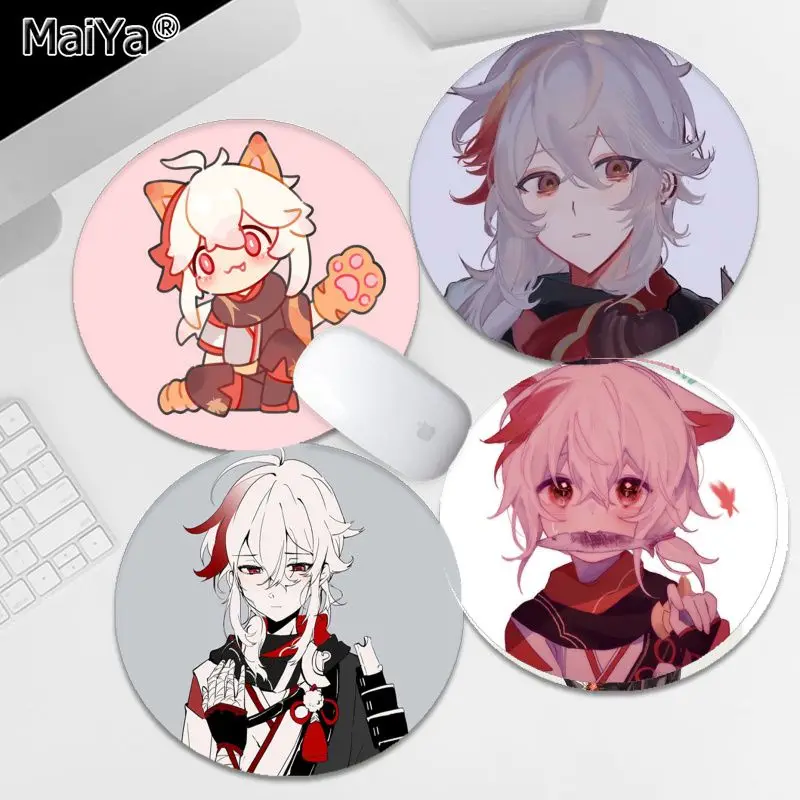 

MaiYa Custom Skin Kaedehara Kazuha Genshin Impact round Mouse pad PC Computer mat gaming Mousepad Rug For PC Laptop Notebook