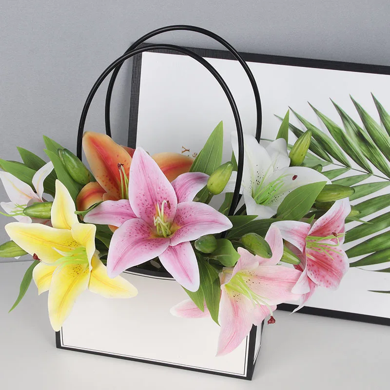 

ins Faux lilies with real touch fake lilies wedding decorations Christmas family living room gift garden