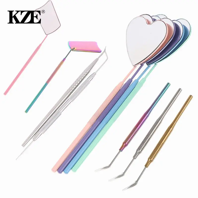 

Eyelash Mirror Makeup Mirror Magnifying Beauty Long Handle Mirror For Checking False Eyelashes Tools Extension Makeup Tool