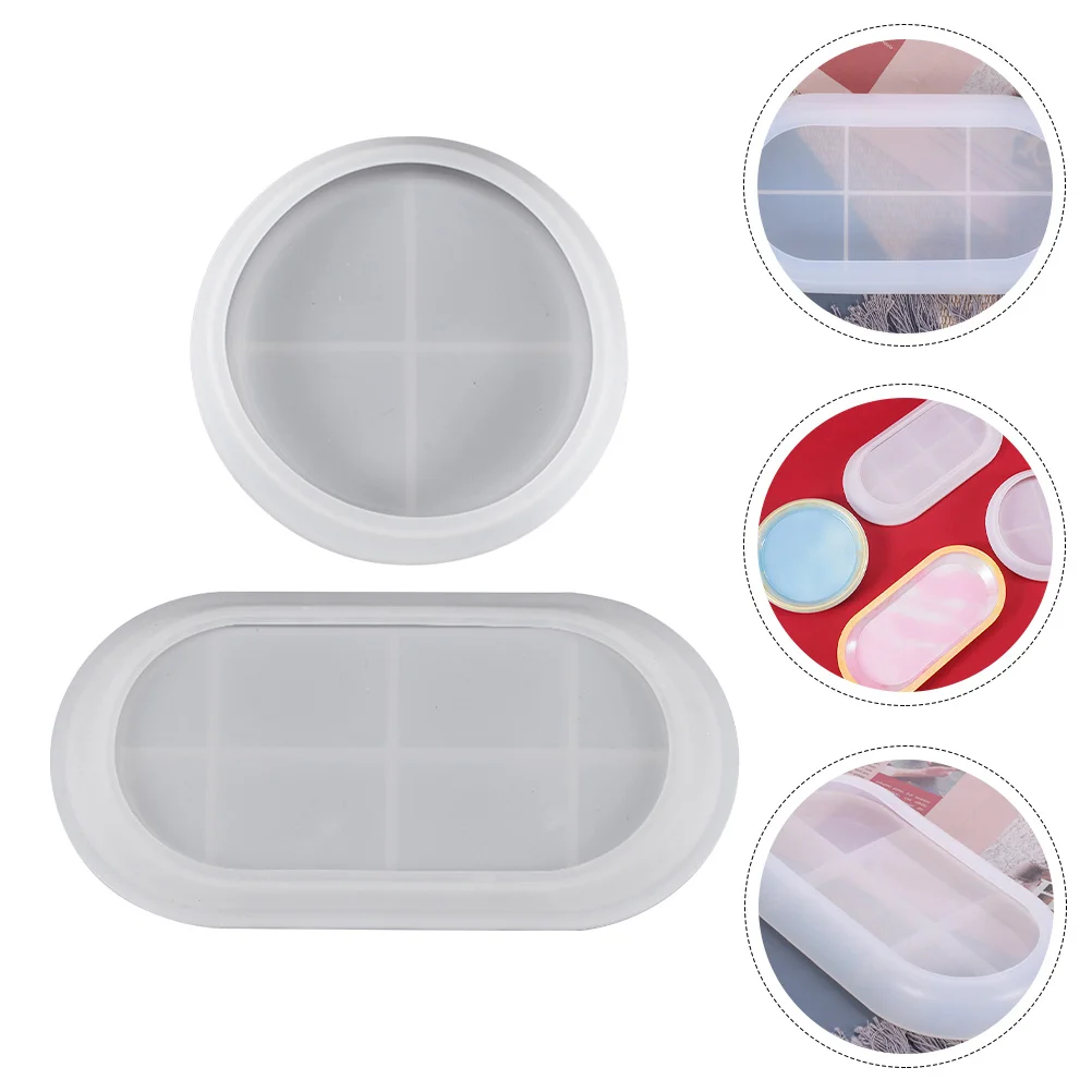 

2pcs Silicone Tray Mold Craft Making Tray Mold Epoxy Art Mold DIY Plate Mold
