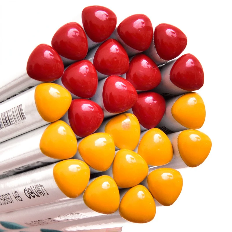 12 шт. треугольная ручка-карандаш с отверстием для стержня Детский рисунок письма