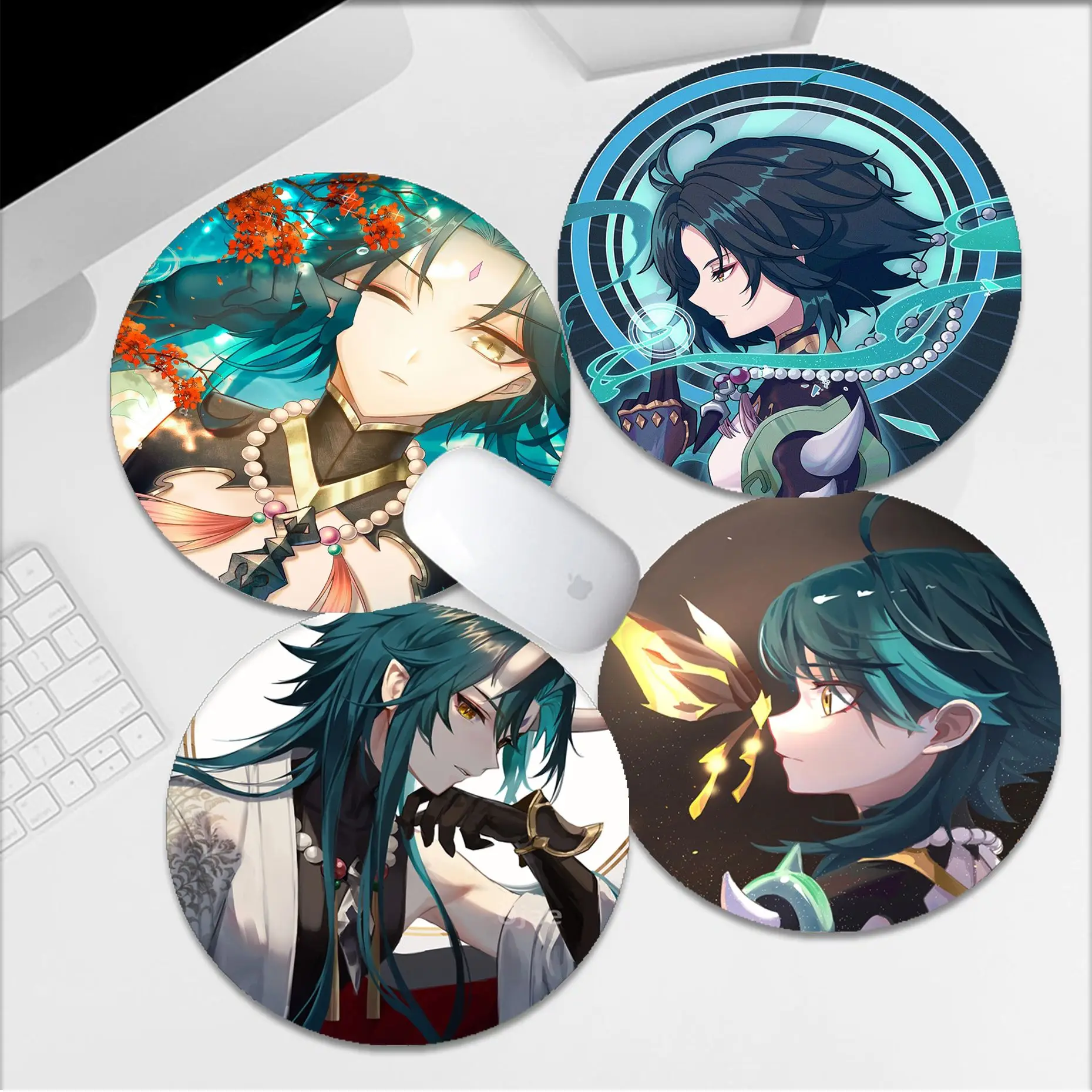 

Genshin Impact Xiao DIY Round Keyboard Mat Table Mat Students Cabinet Gamer Desktop Mousepad Cup Mats Deskpad Home Decor