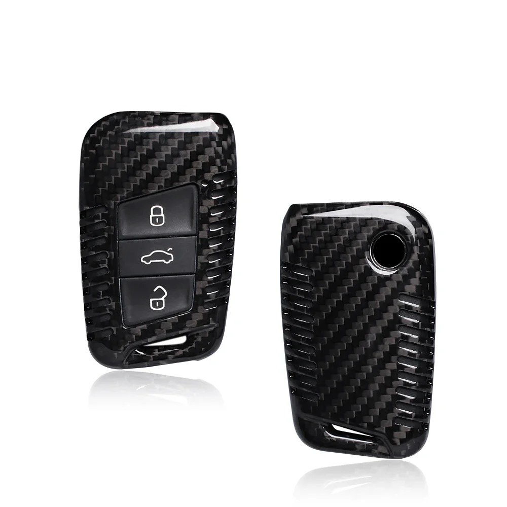 Чехол-брелок из углеродного волокна для Volkswagen Atlas Golf Alltrack Jetta Passat Arteon Tiguan Smart 3/4